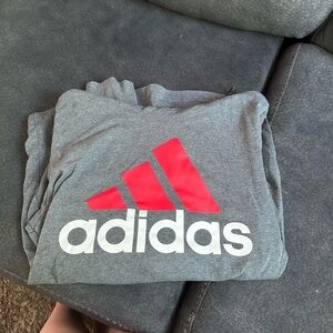 adidas Heather Gray Casual Tee with Subtle Logo